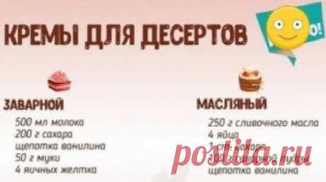 Кремы для десертов.