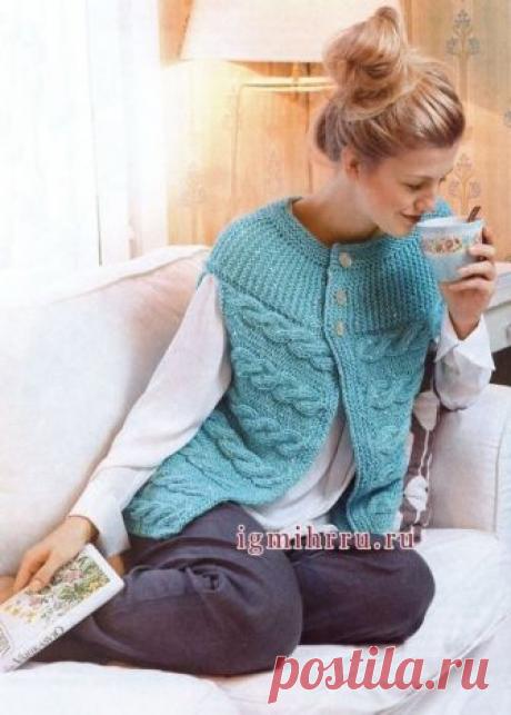 Безрукавка связанная поперек из категории Интересные идеи – Вязаные идеи, идеи для вязания