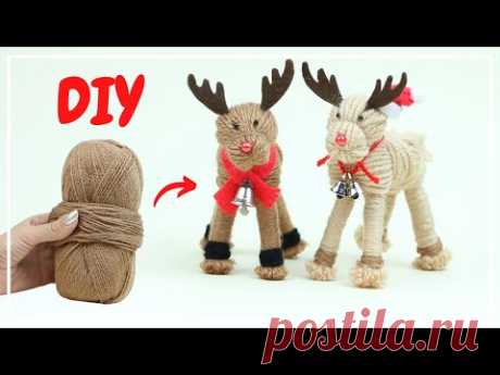 Как сделать Оленя из Пряжи 🦌🧶 идеи новогодних поделок 🎄 DIY NataliDoma