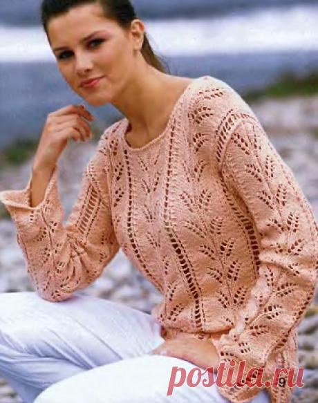 Нежный ажурный пуловер спицами 

Ажурные веточки на кофточке нежно-персикового цвета спицами


источник
