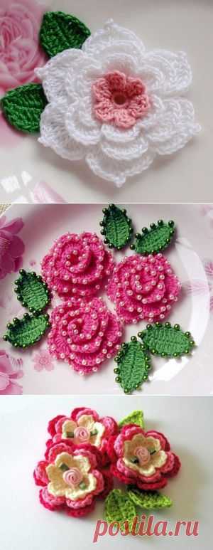 Цветочек связанный крючком. Крючком цветочек на шапку | Все о рукоделии: схемы, мастер классы, идеи на сайте labhousehold.com