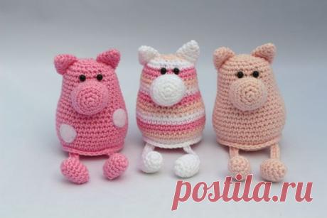 Поросенок крючком: схема игрушки амигуруми