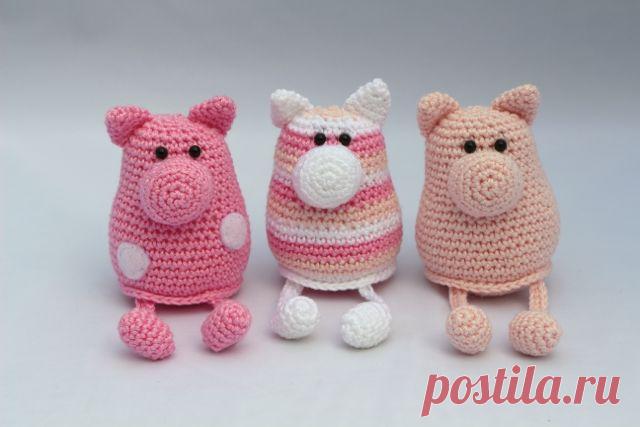Поросенок крючком: схема игрушки амигуруми