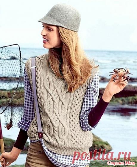 Безрукавка с узором араны. Спицы. - ВЯЗАНАЯ МОДА+ ДЛЯ НЕМОДЕЛЬНЫХ ДАМ - Страна Мам