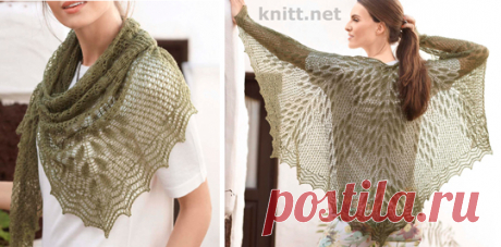 Вязаная шаль с растительным узором - knitt.net | Все о вязании