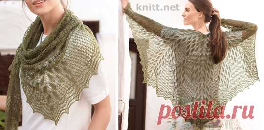 Вязаная шаль с растительным узором - knitt.net | Все о вязании