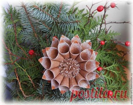 Ёлочные украшения из льняной ткани
