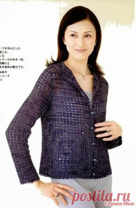 Ажурный жакет с графическим узором. Крючок. - ВЯЗАНАЯ МОДА+ ДЛЯ НЕМОДЕЛЬНЫХ ДАМ - Страна Мам