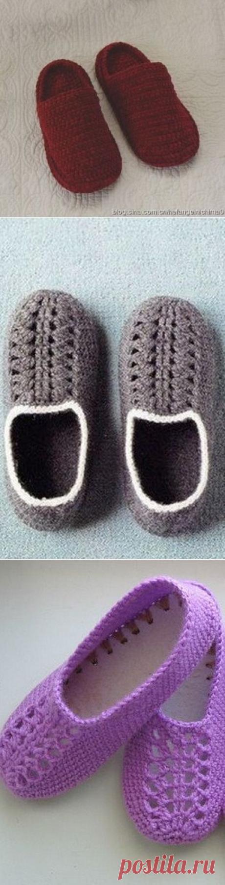 Тапочки крючком. Схемы