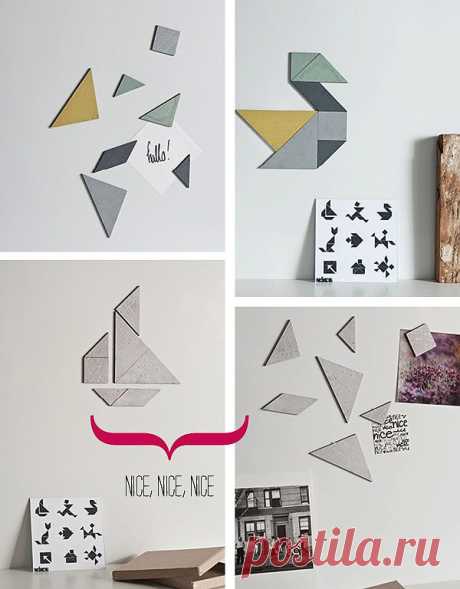 Tangram идея декора стен / Декор стен / Модный сайт о стильной переделке одежды и интерьера