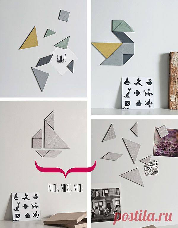 Tangram идея декора стен / Декор стен / Модный сайт о стильной переделке одежды и интерьера