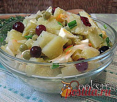 Картофельный салат с квашенной капустой рецепт с фото