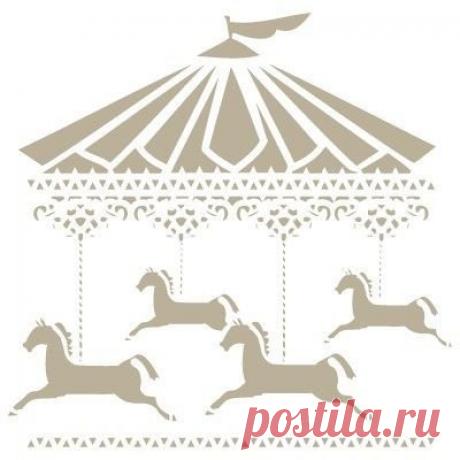 Stencil Mini Figurines de décoration vintage 054 Carrousel Stencil Taille : 12 x 12 cm Design Taille : 8 x 7,9 cm: Amazon.fr: Cuisine & Maison