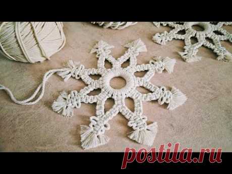 Снежинка в технике макраме