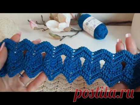 Очаровательный  #узор крючком #афганский зигзаг!!!