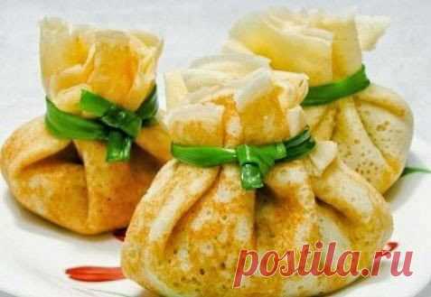 шеф-повар Одноклассники: Блинные мешочки с курицей