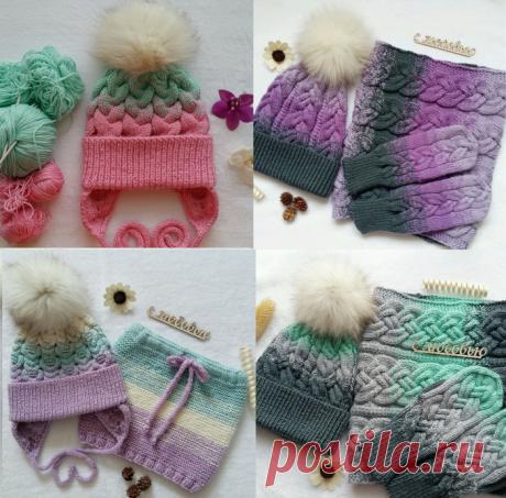 ШАПКИ И КОМПЛЕКТЫ С ГРАДИЕНТОМ И СЛОЖНЫМИ КОСАМИ (Уроки и МК по ВЯЗАНИЮ) Подборка полезных мастер-классов как вязать шапки и комплекты с градиентом и интересные узоры спицами. Огромная благодарность автору: Тамара Воеводина Шапка с косами и с градиентом узором “Ко…