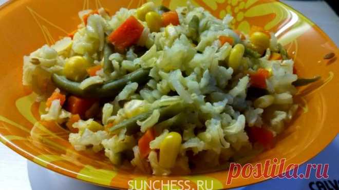 Бурый (коричневый) рис с овощами. Очень вкусный и полезный гарнир - Marsalina House