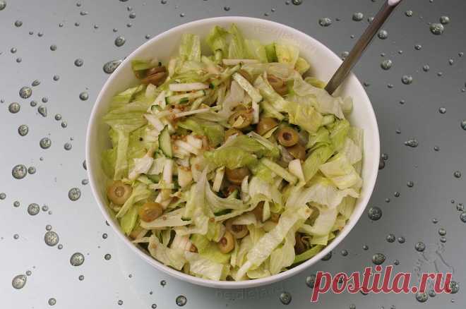 Салат айсберг с огурцами и яблоком - рецепт с пошаговыми фото