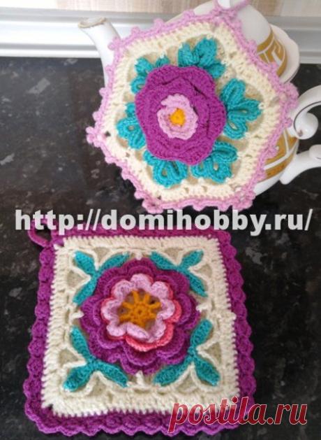 Красивые прихватки с розочками