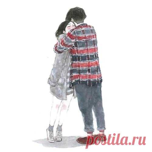 Любовь... когда мы смотрим старый фильм. 
Вдвоем, и вместе плачем и смеемся. 
Когда всю ночь о чем-то говорим, 
И вздрагиваем, если прикоснемся. 

Озноб от теплоты твоей руки, 
От нежности и ощущенья счастья, 
Когда ты растираешь мне виски - 
Признательность за это соучастье. 

Когда переживаешь: «Как ты там?», 
И спрашиваешь про мое здоровье, 
Когда ты приготовишь ужин нам. 
И хитро поведешь с вопросом бровью. 

Когда ты возвращаешься домой, 
Держа в руках любой простой ц...