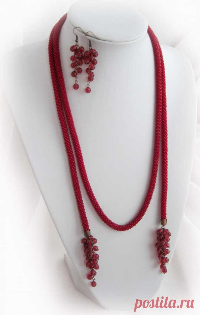 Лариат "Мятный" и "Красная смородинка" | biser.info - всё о бисере и бисерном творчестве