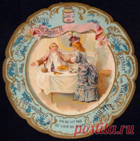 Liebig Table Card T18 - Illustrated Proverbs Liebig's Extract of Beef, table card "Illustrated Proverbs" issued in 1900