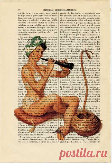 Cute Pin Up Girl Snake Charmer Art Print Vintage Burlesque