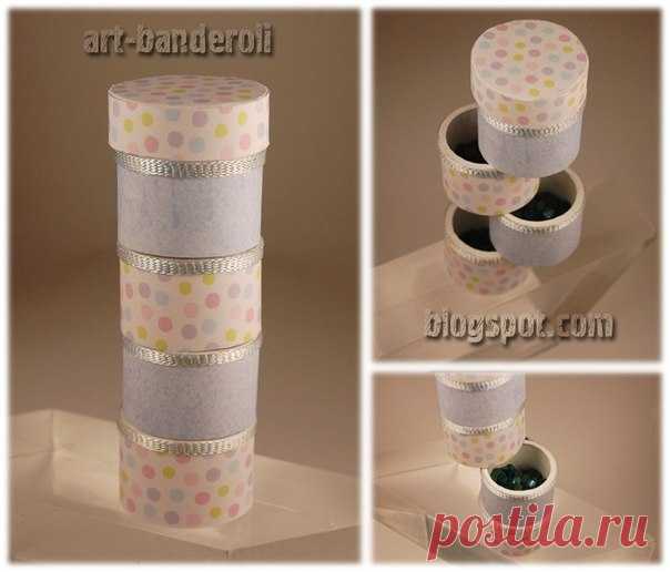 Миникомодик из рулончиков от скотча