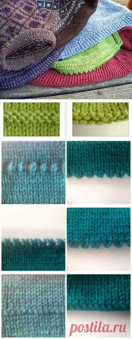 Оформление края вязанного спицами изделия (планка-подгиб) | Своими руками