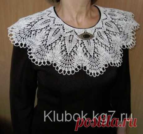 Воротник спицами Шевалье | Клубок