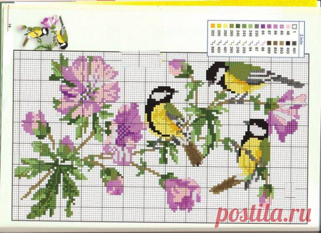 Вышивка по трикотажу со схемами и узорами