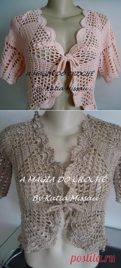 Стильное ажурное болеро - вяжем крючком