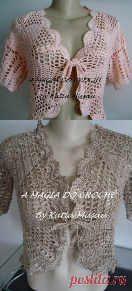 Стильное ажурное болеро - вяжем крючком