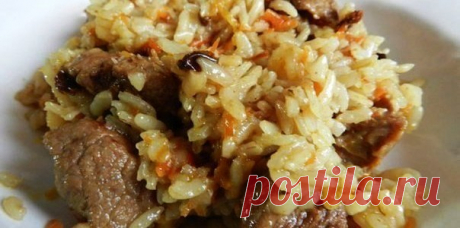 Что может быть вкуснее плова с говядиной. Не съешьте с тарелкой!