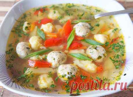 Суп с фрикадельками и клецками «Весенний» — Мой садочек