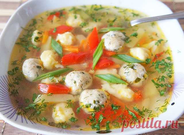 Суп с фрикадельками и клецками «Весенний» — Мой садочек