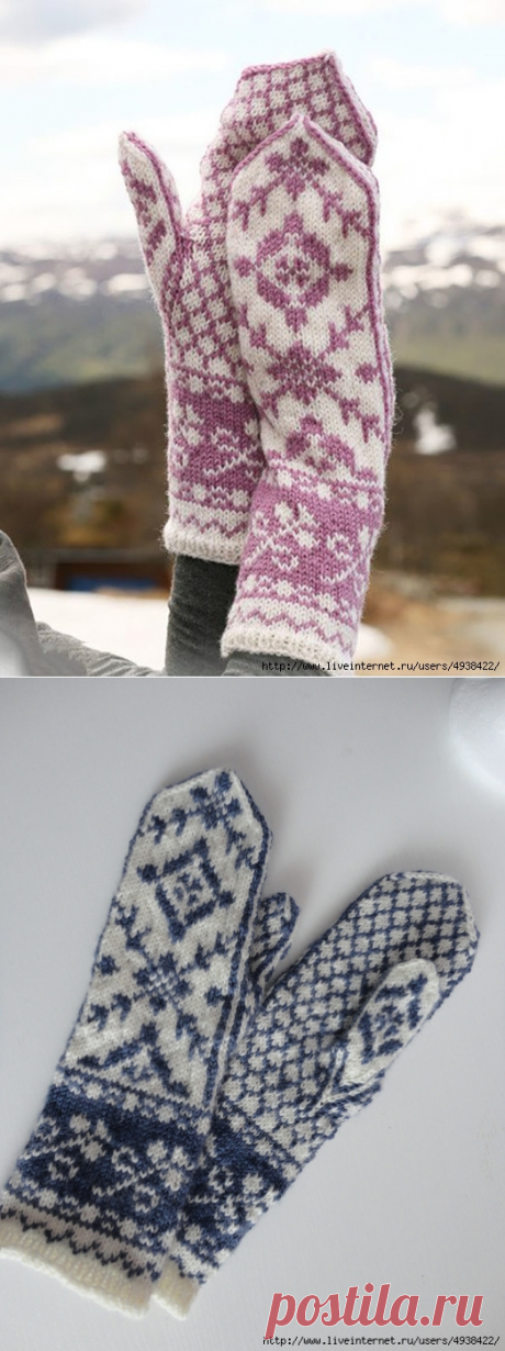 ЖАККАРДОВЫЕ ВАРЕЖКИ ИЗ ЖУРНАЛА &quot;DROPS DESIGN&quot;