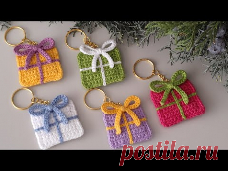 Удивите всех‼️ 🎁Самый простой и милый урок по вязанию крючком брелока для рождественского подарка