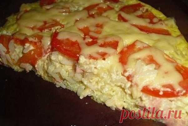 Как приготовить запеканка с рисом, сыром и колбасой - рецепт, ингридиенты и фотографии