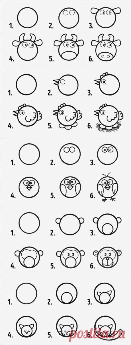 10 рисунков из кружков, которые легко нарисовать с детьми / Малютка