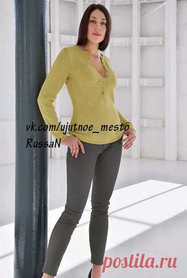 Джемпер спицами Sunny от Kim Hargreaves. (6 размеров) 


 Размеры: XS (S, M, L, XL, XXL).
Обхват груди: 81 (86, 91, 97, 102, 109) см





