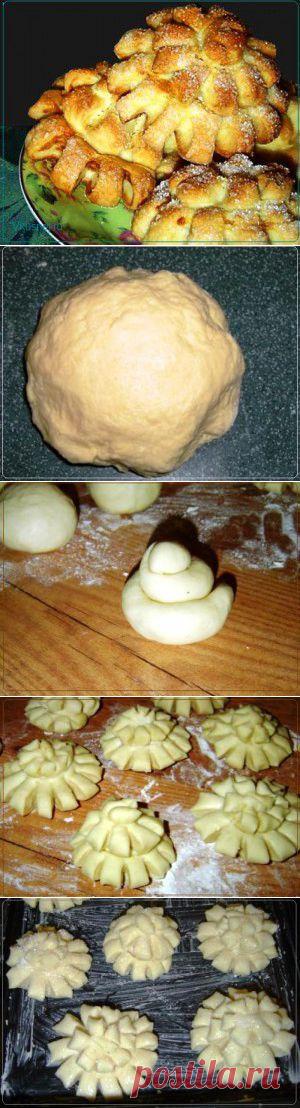 Домашние булочки Хризантемы | Рецепты вкусно