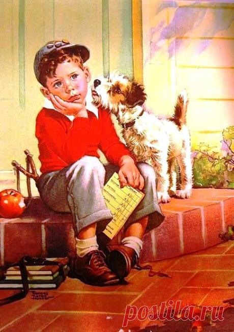 A Boy And His Dog | Frances Tipton Hunter | МАСТЕРА КНИЖНОЙ И ЖУРНАЛЬНОЙ ГРАФИКИ
