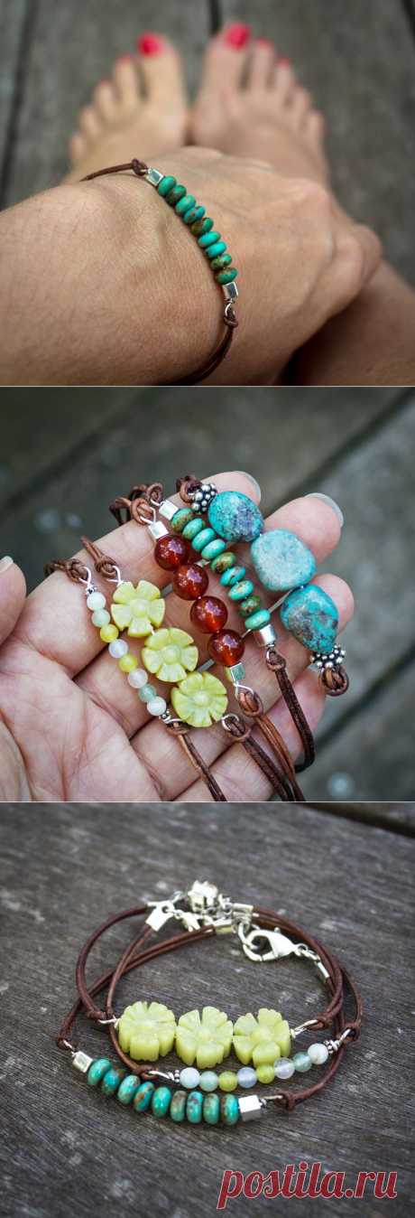 BEADED LEATHER WRISTLET – HOW TO MAKE A WIRE WRAP LOOP | Shining world