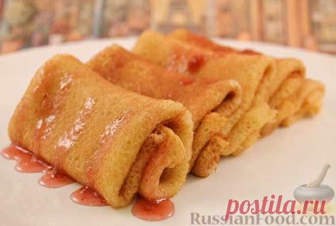 Рецепт: Блины на кефире, с кипятком на RussianFood.com