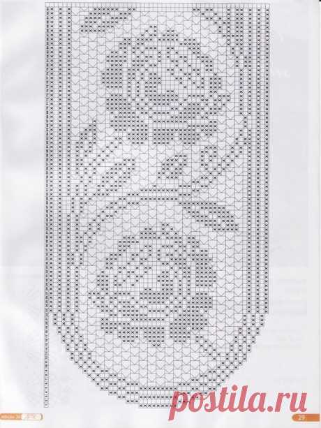 (2) Filet crochet.. Table runner chart.. | Uncinetto: filet