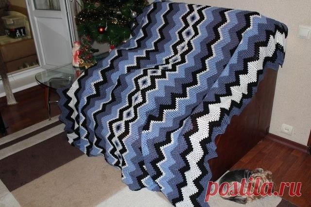 Интересная идея для вязания пледа крючком. Схемы узоров. / knittingideas.ru
