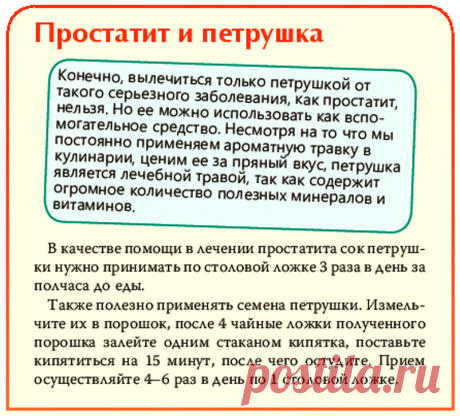 Простатит и петрушка
