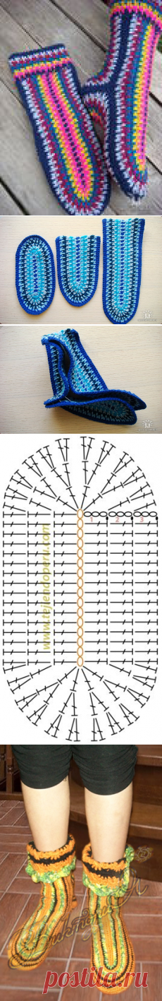 Быстрый простой метод вязания носков крючком